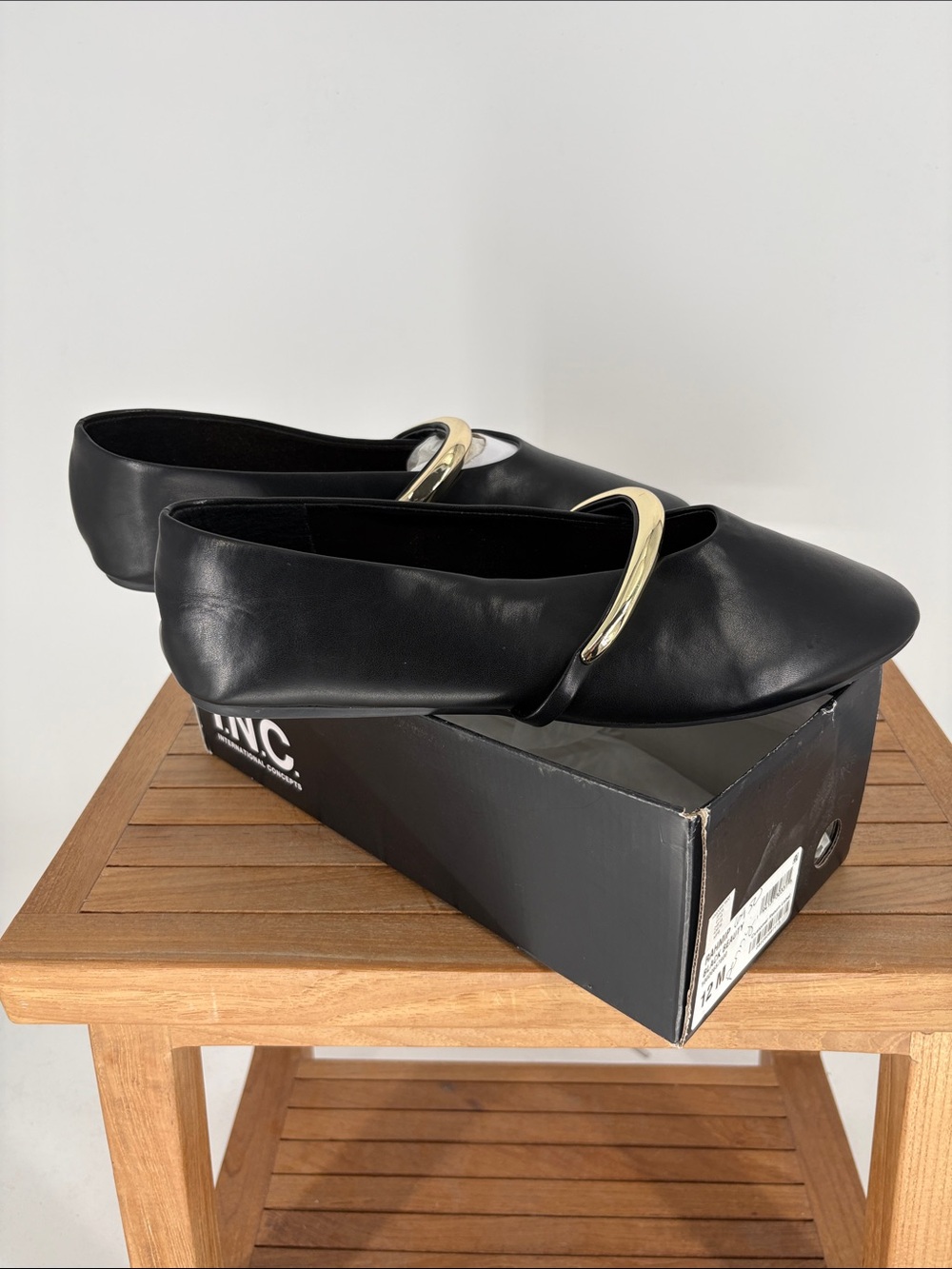 New INC women’s Classic Black Mary Jane Flats size 12 M - Picture 2 of 5